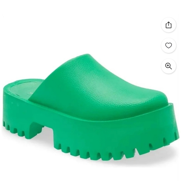 Jeffrey Campbell Clogge Slip On Green Slide Platform Sandals Sz 7 Boho Chunky - Picture 2 of 10